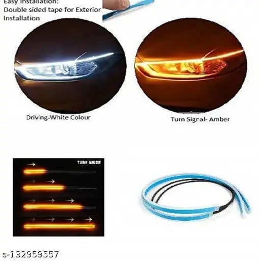 DRL Daytime Running Universal Car Flexible LED Light Strip Set of 2