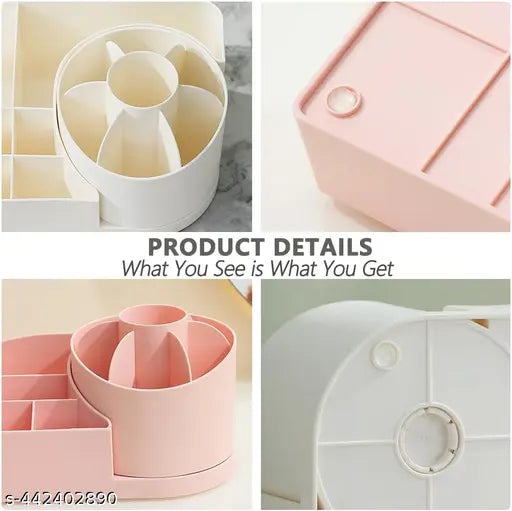 Makeup Organizer with 360° Rotating Makeup Brushes Holder
