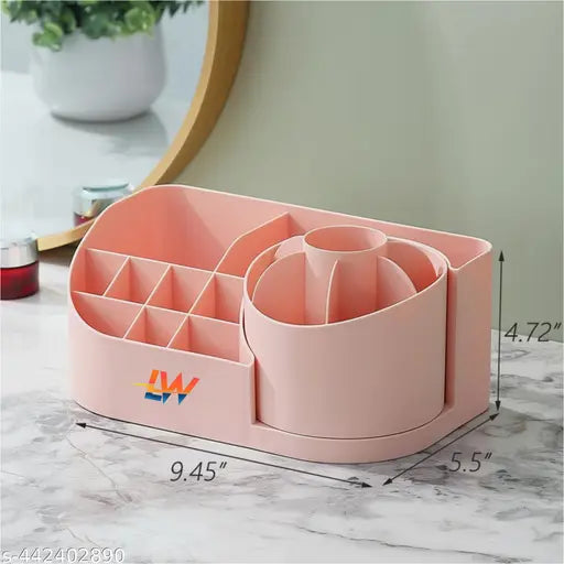 Makeup Organizer with 360° Rotating Makeup Brushes Holder