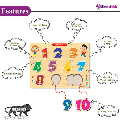 Wooden Math Learning Kit Puzzle Toys for 2 Years