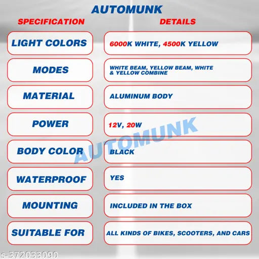 Bike & Car Laser Mini Spot Light 60 watt fog light with 4 mode