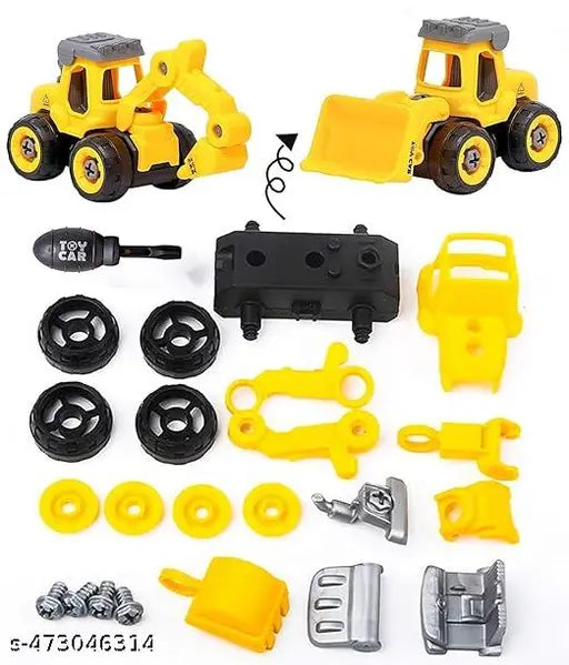 JCB TOYS Vehicles Truck toys Construction set JCB Toy for kids (Yellow, Pack of: 4)