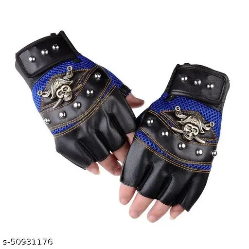 Imported 1 Pair Blue and Black Pirates Riding Gloves Half Finger