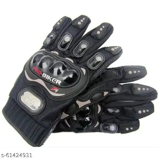 ProBiker Full Gloves Riding Hand Gloves For Bike, Cycle (Black, M Size)