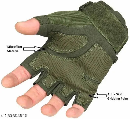 Half finger Knuckle Riding Gloves (Green)