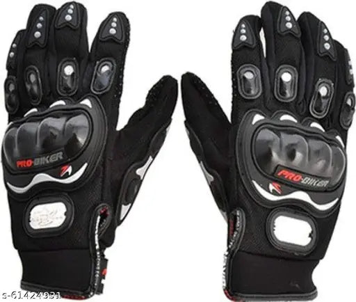 ProBiker Full Gloves Riding Hand Gloves For Bike, Cycle (Black, M Size)