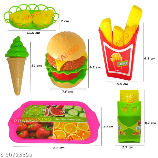 18 pcs Play Fast Food Set Toy - Multi Color