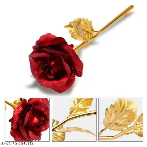 Gold plated Rose with Love Stand