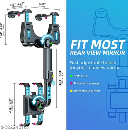 Mirror Phone Holder Mount 360 Degree