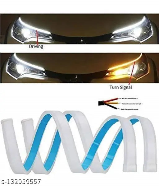 DRL Daytime Running Universal Car Flexible LED Light Strip Set of 2