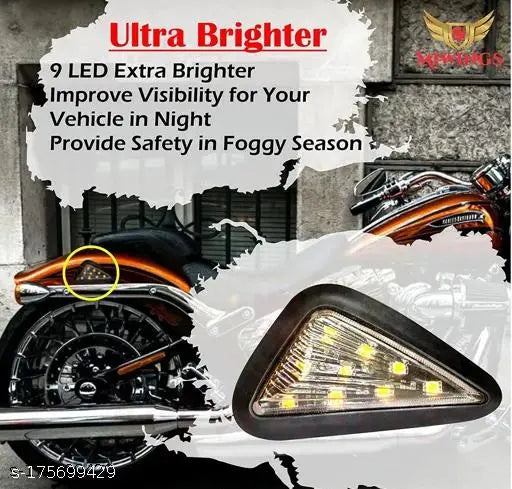 Motorcycle Turn Signal Triangle Indicators Amber LED Yamaha YZF R15 V3 , Black