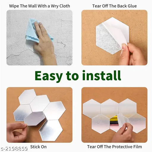 3D Hexagon Mirror Wall Stickers