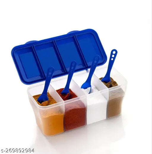 Plastic 4 In 1 Masala Boxes