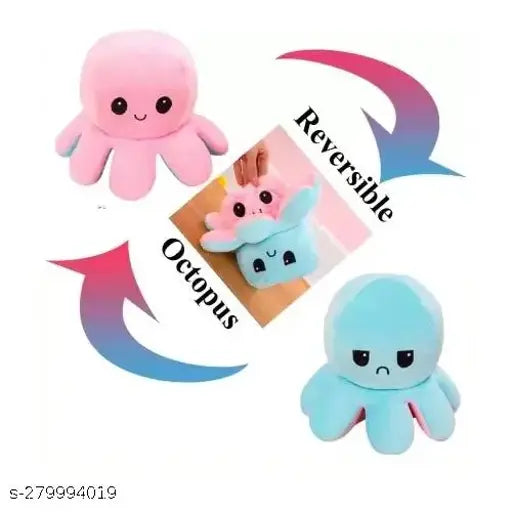 Premium Quality Super Soft Reversible Mini Octopus (Happy And Angry Face)