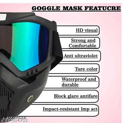 Goggle Mask Anti Scratch UV Protective Open Face & Eyewear