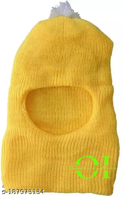 Baby Boy's & Girl's Soft Woolen Monkey Cap Pack 3 Assorted Colors (1-2y)