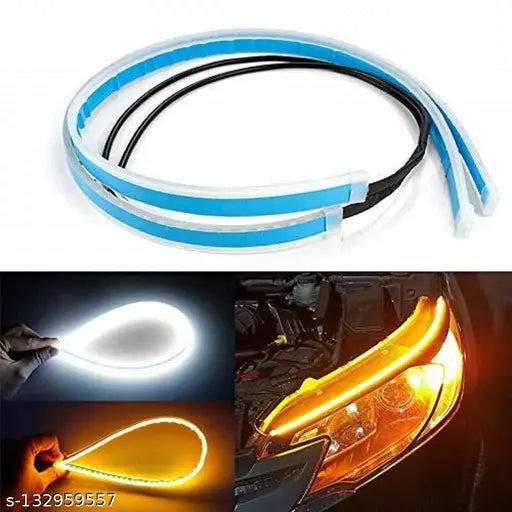 DRL Daytime Running Universal Car Flexible LED Light Strip Set of 2