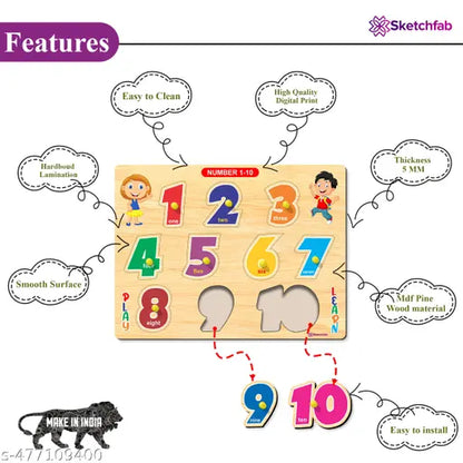 Wooden Math Learning Kit Puzzle Toys for 2 Years