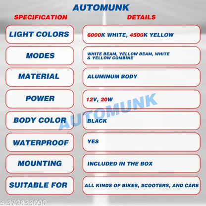 Bike & Car Laser Mini Spot Light 60 watt fog light with 4 mode