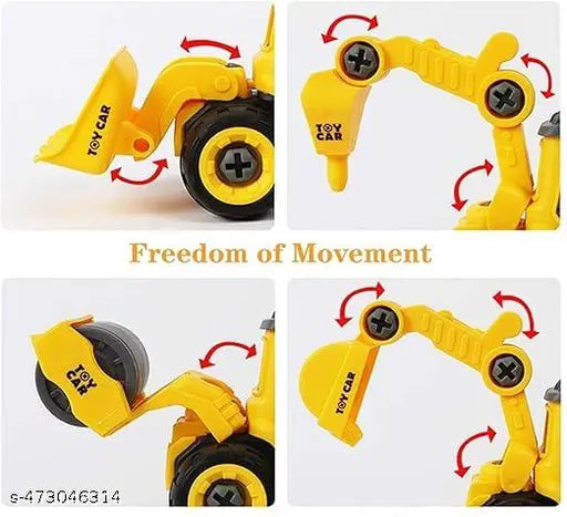 JCB TOYS Vehicles Truck toys Construction set JCB Toy for kids  (Yellow, Pack of: 4)