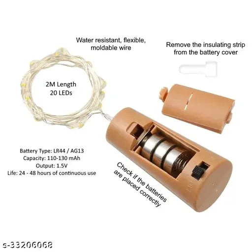 Bottle Cork String Warm Light (Pack of 4)