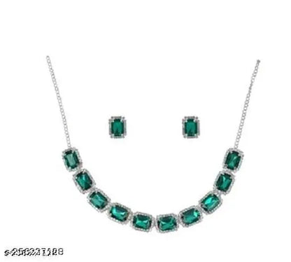 Stylish kundan and crystal necklace