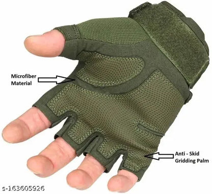 Half finger Knuckle Riding Gloves (Green)