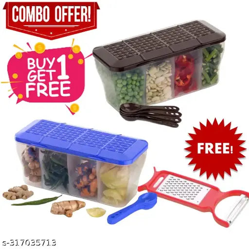 Branded Food Container 4 in 1 Transparent Containers