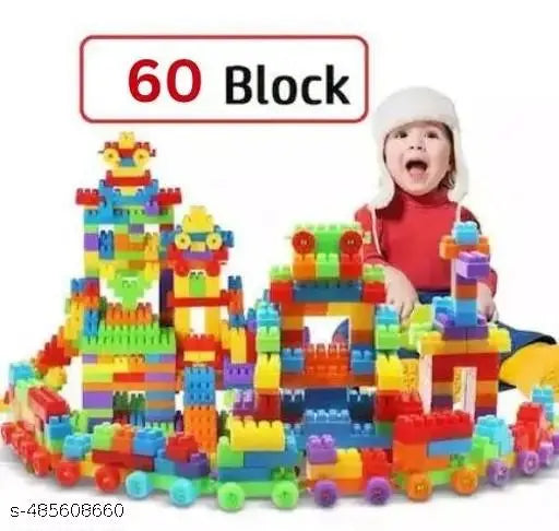 60pc building block toys 52 pcs blocks and 8 pcs tyre