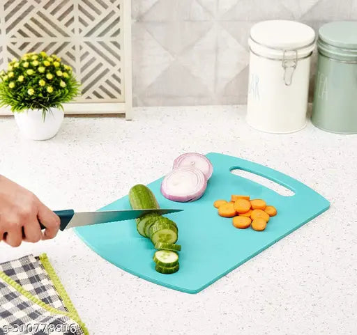 SHIVALIK Vegetable and Fruits Plastic Chopping/ Cutting Board (9 X 13 Inches) (1, Blue)