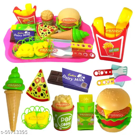 18 pcs Play Fast Food Set Toy - Multi Color