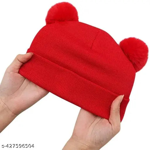 (Age 0-6 Years old) Kids Boys & Girls Woolen Warm Winter Cap Neck Set