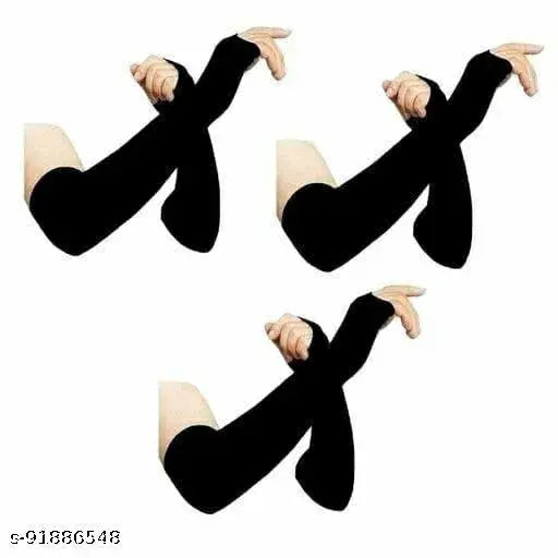 3 Pairs of Full Sleeves Gloves For Men & Women