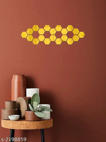 3D Hexagon Mirror Wall Stickers