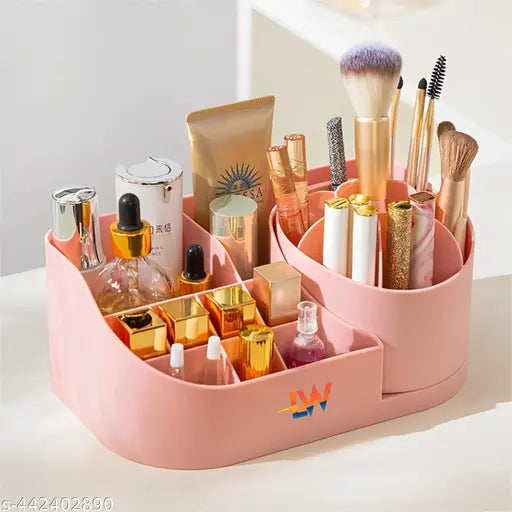 Makeup Organizer with 360° Rotating Makeup Brushes Holder
