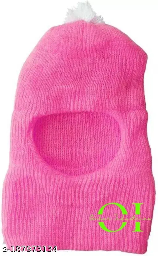 Baby Boy's & Girl's Soft Woolen Monkey Cap Pack 3 Assorted Colors (1-2y)