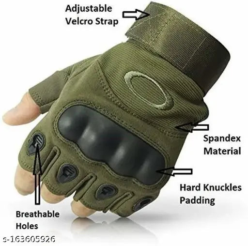 Half finger Knuckle Riding Gloves (Green)