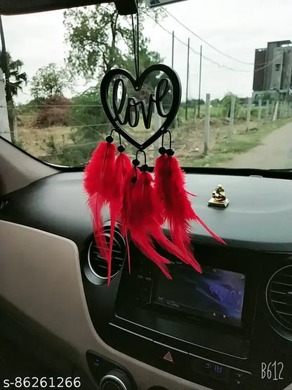 Dream Catcher Car Hanging Rear View Mirror - Red